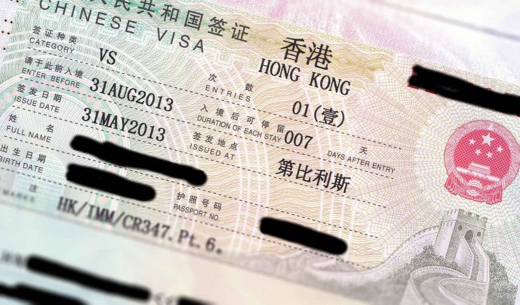 tourist visa china from hong kong