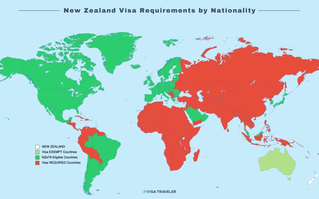 New Zealand Visa Requirements by Nationality