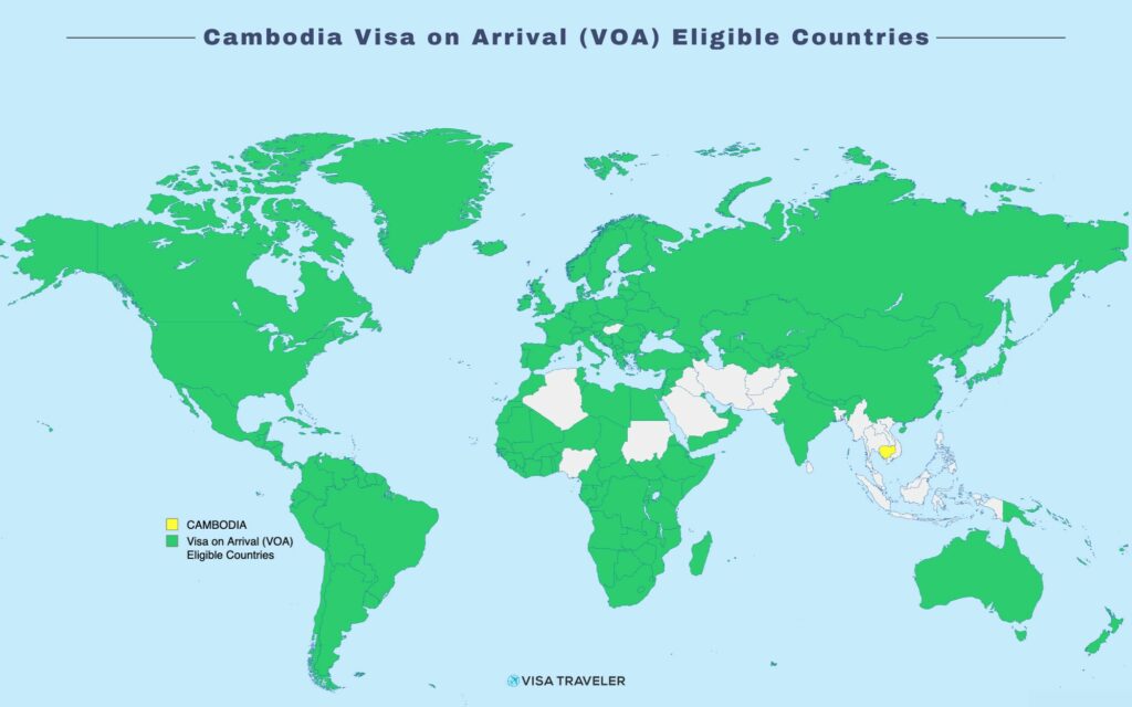 Cambodia Visa on Arrival Eligible Countries